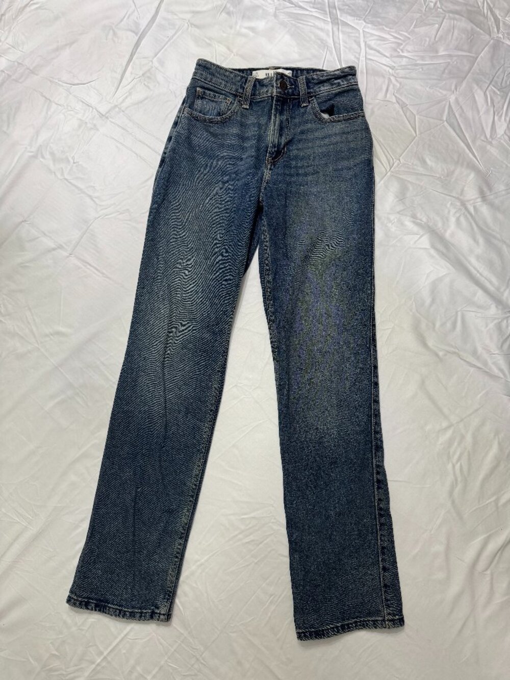 Hollister Blue High-Rise Straight Jeans Women's XXS